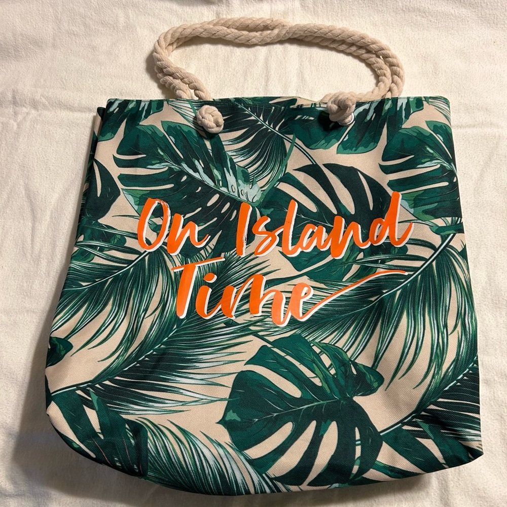 Tropical Green‎ and Orange Tote Bag